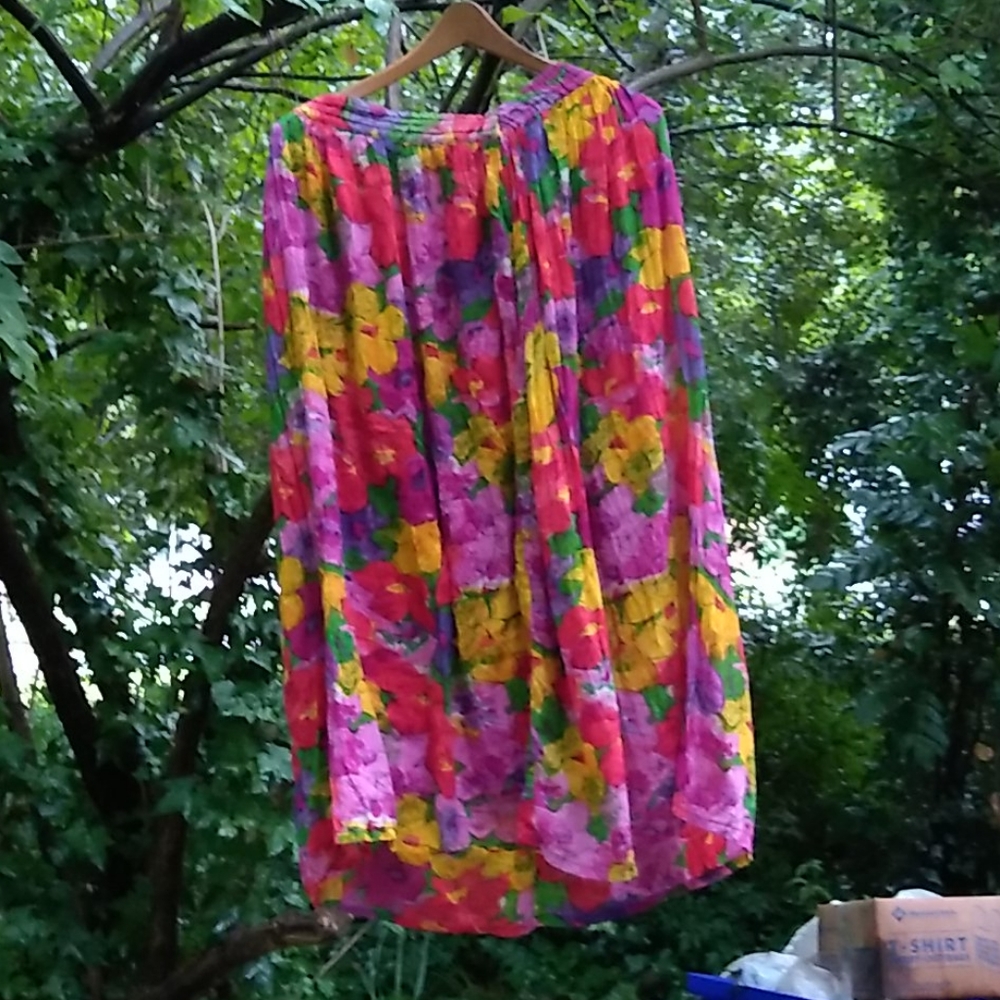 Christine Parker 90s Vintage Floral Cotton Skirt